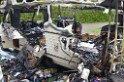 Wohnmobil ausgebrannt Koeln Porz Linder Mauspfad P049